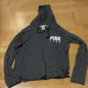 PINK Victoria's Secret Charcoal Hoodie Sweater